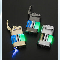 Windproof Green Flame Lighter – Metal Quicksand Design for Outdoor & Everyday Carry