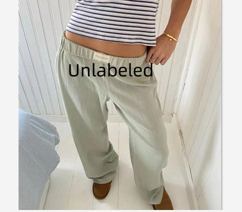Fashion Y2K Striped Straight Trousers Summer Elastic High Waist Wide Leg Pants For Women What Else You Got?