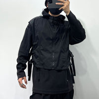 All-Season Men’s Utility Hoodie Jacket – Durable Casual Workwear with Loose Fit