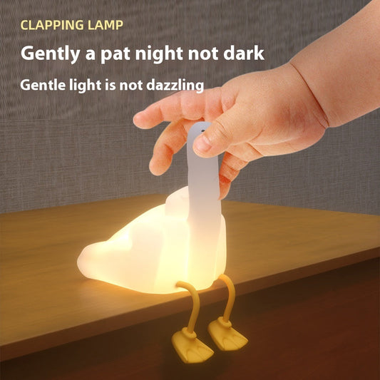 Amazon Cross-border Creative Gift Middle Finger Duck Small Night Lamp Rechargeable Dimming Vinyl Little Duck Night Light What Else You Got?