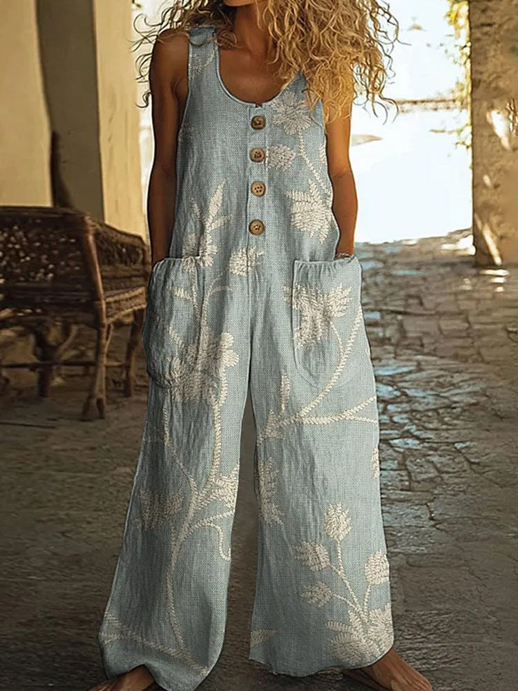 Womens Sleeveless Loose Pocketed Jumpsuit What Else You Got?