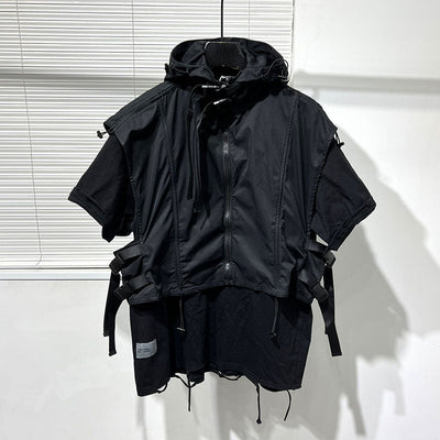 All-Season Men’s Utility Hoodie Jacket – Durable Casual Workwear with Loose Fit