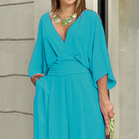 Elegant Women's Jumpsuit - V-Neck Summer Fashion in Trendy Styles