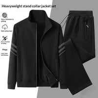 Comfortable Christian Casual Cardigan Hoodie Set with Stand-Up Collar - Long Sleeve Top & Pants (Multiple Colors & Sizes)