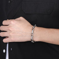 Men's Titanium Steel Hip-Hop Geometric Bracelet - Stylish & Durable Christian Jewelry