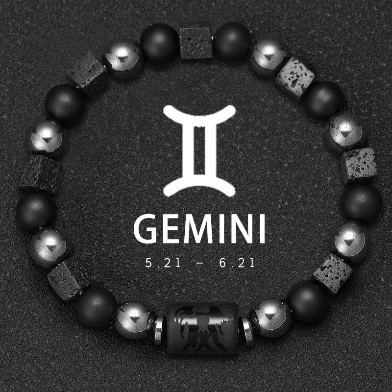 Twelve Zodiac Bracelet Couples Volcanic Stone Handmade Beaded Bracelet Accessory What Else You Got?