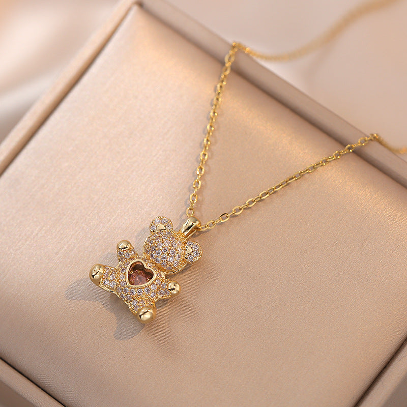Necklace Female Bear Necklace Love Heart What Else You Got?