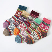 Men's Warm Wool Thermal Socks - Winter Vintage Style (5 Pairs)