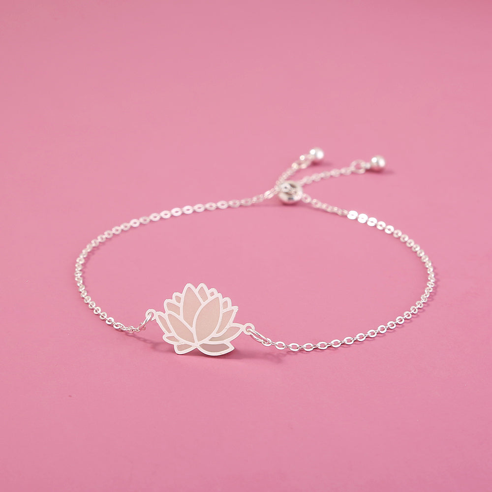 Silver Brass Lotus drop oil glow-in-the-dark bracelet What Else You Got?