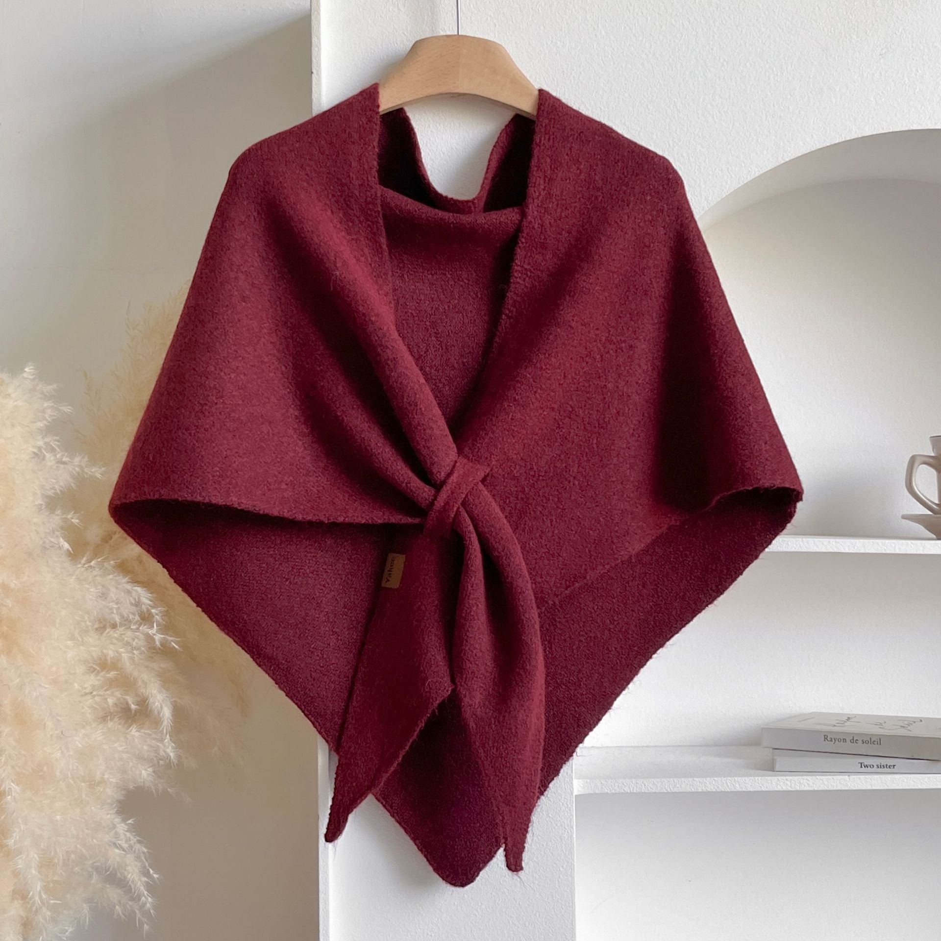 Winter Triangular Shawl INS Solid Color Soft Thickened Knitted Neck Wrap Korean Version Warm Shawl For Women What Else You Got?