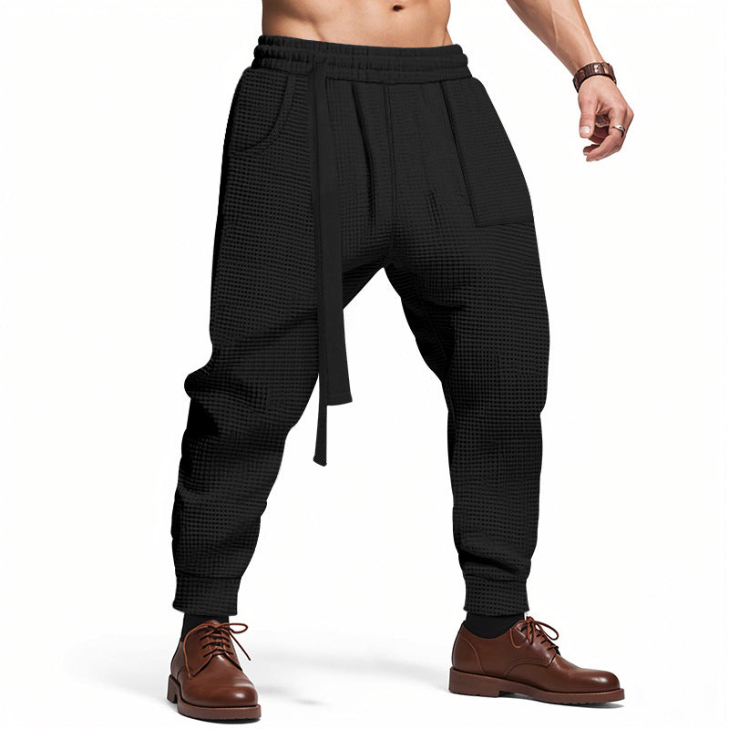 Men's Casual Pants Solid Waffle Male Hip Hop Streetwear Track Pants Joggers Trousers Fashion Harajuku Men Pants What Else You Got?