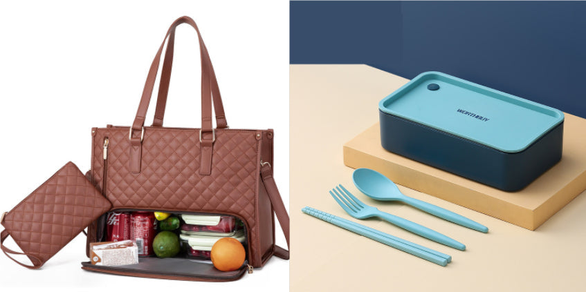 Convenient Commute New Lunch Bag Women's Insulated Lunch Box Women's Leak-proof Large Purse Diagonal Computer Storage What Else You Got?