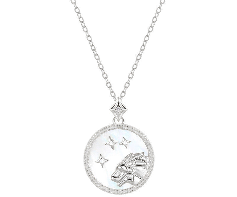 Sterling Silver Zodiac White Shell Necklace What Else You Got?