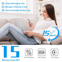 Cordless EMS Neck Massager with Heat - 6 Modes 15 Intensity Levels, Remote Control
