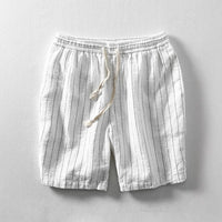 Men's Lightweight Summer Cropped Pants - Breathable Striped Shorts for Warm Weather (Available in Sizes S-6XL)
