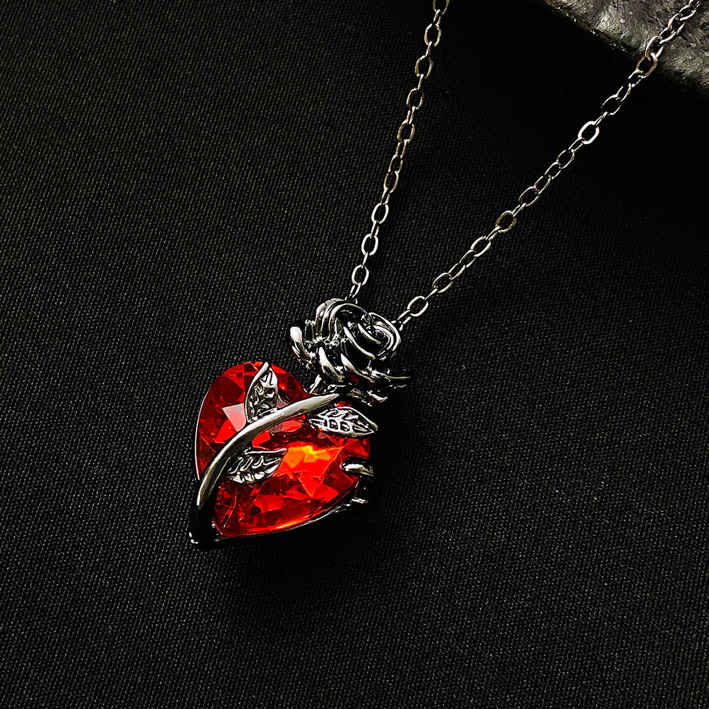 Punk Rose Love Necklace Fashion Personality Heart-shaped Clavicle Chain Pendant Necklace For Valentine's Day What Else You Got?