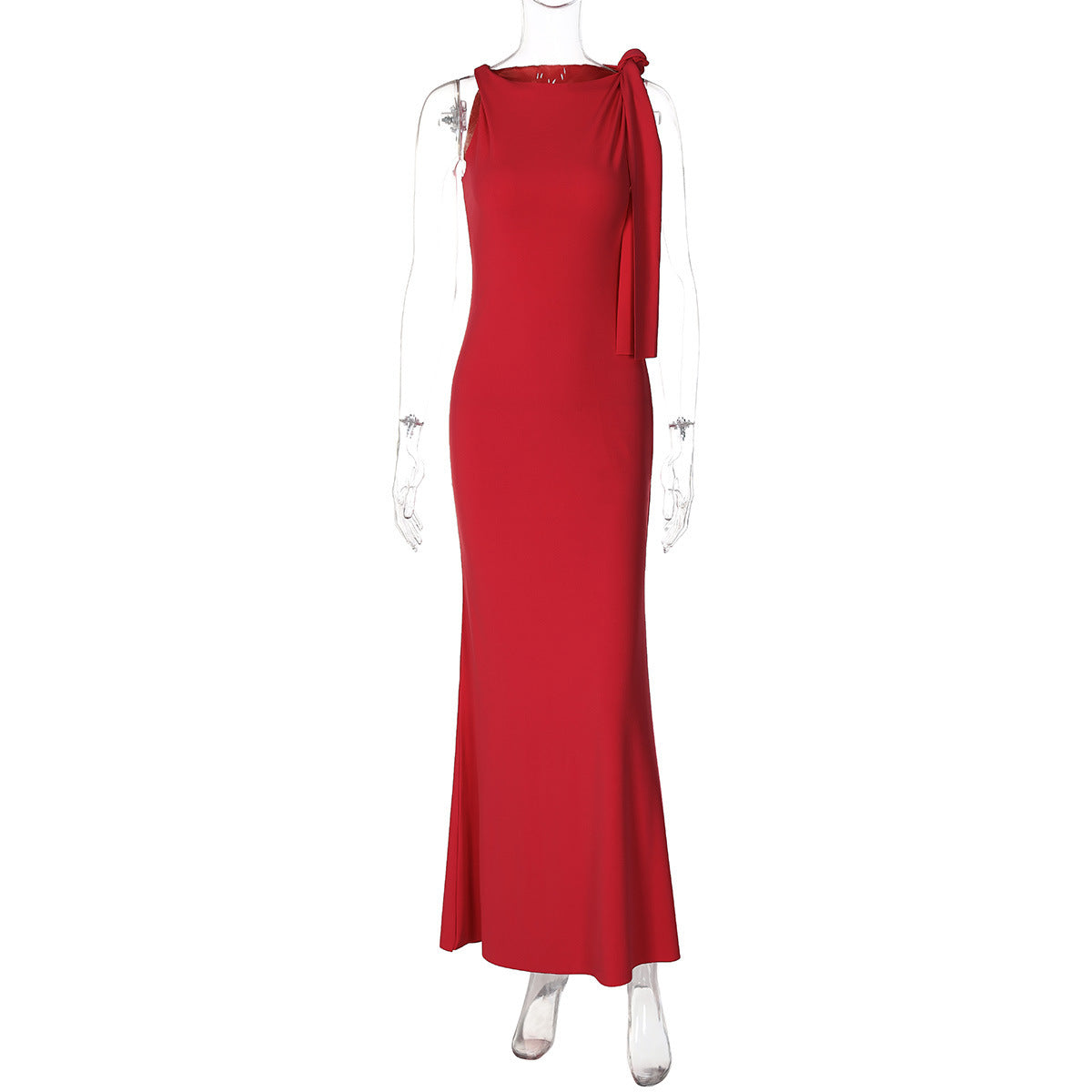 One‑Shoulder Ribbon Long Dress What Else You Got?