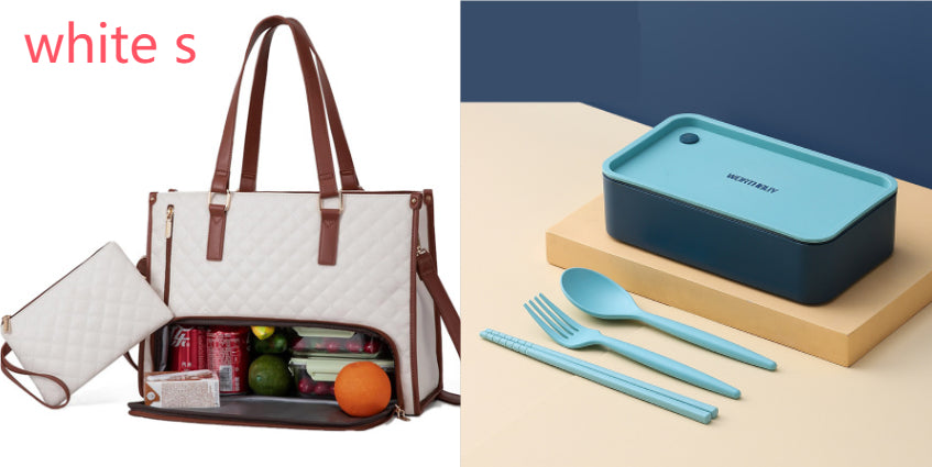 Convenient Commute New Lunch Bag Women's Insulated Lunch Box Women's Leak-proof Large Purse Diagonal Computer Storage What Else You Got?