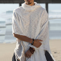 Mens Hooded Casual Cape-Style Fashion Cloak