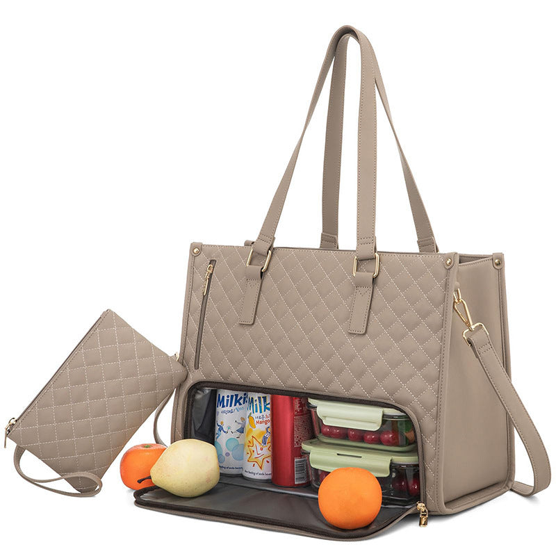 Convenient Commute New Lunch Bag Women's Insulated Lunch Box Women's Leak-proof Large Purse Diagonal Computer Storage What Else You Got?