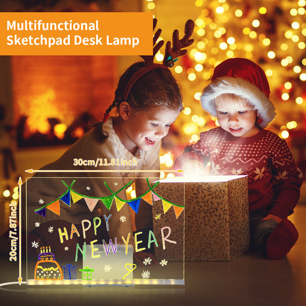 LED Acrylic Drawing Board DIY Erasable Luminous Writing Boards With Stand USB Plug Message Board With NightLight What Else You Got?
