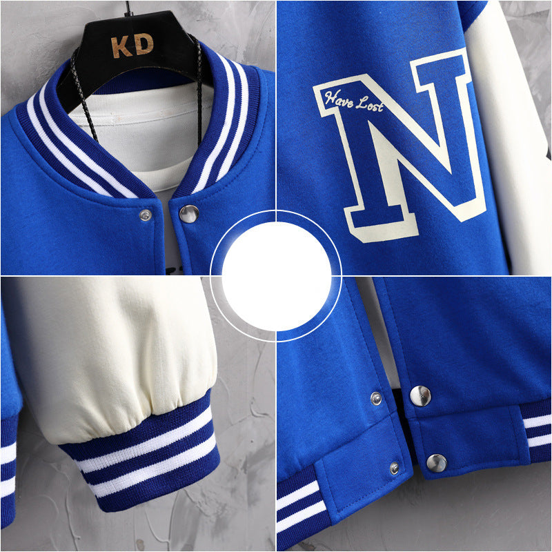 Men’s Letter‑Print Color Block Jacket – Loose INS‑Style Baseball Coat (Spring & Autumn) What Else You Got?