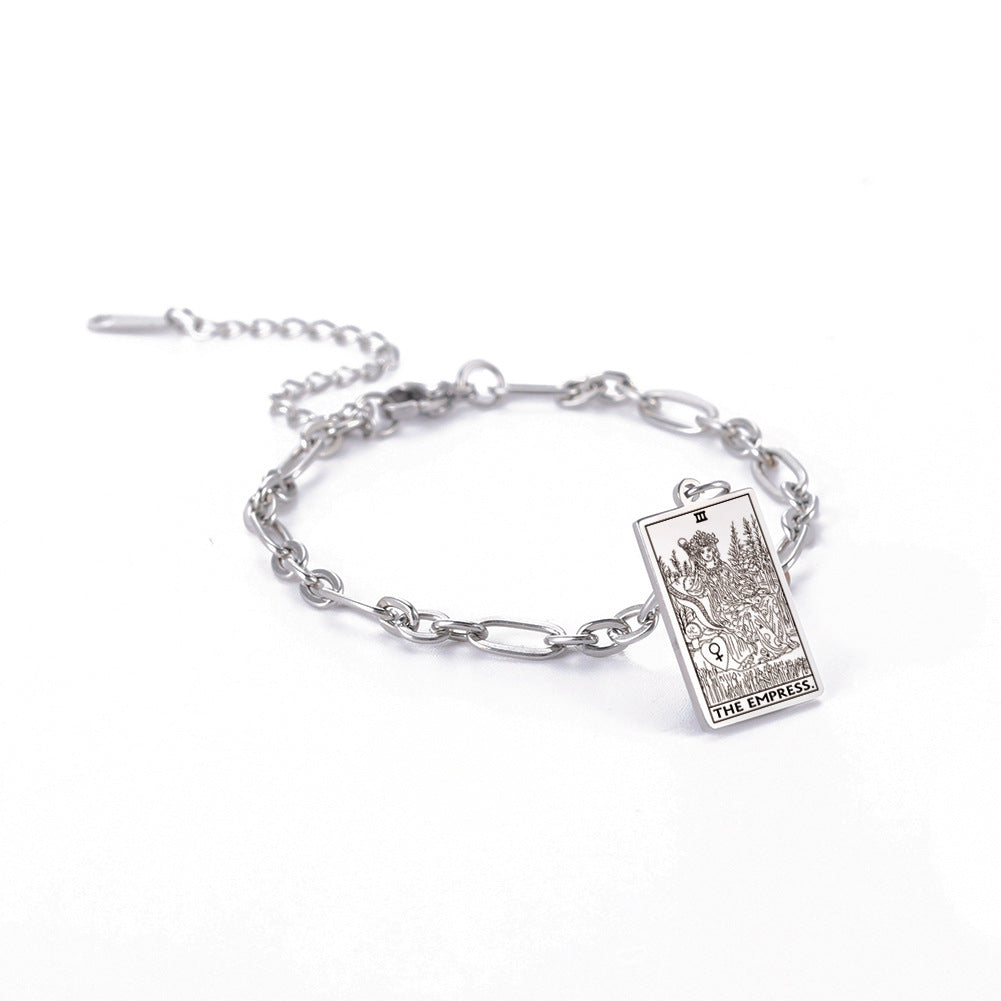 12 Tarot Card Charm Bracelet – Mystical Long Oval Link Chain Fashion Jewelry for Women What Else You Got?
