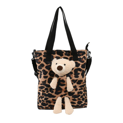 Bear Tote Bag – Soft Cozy Everyday Shoulder Bag in Coffee