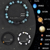 Crystal Stone Zodiac Sign Bracelet Stack Set – All 12 Signs | Celestial Energy Jewelry