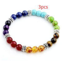 8mm Volcanic Stone Chakra Bracelet – Rainbow Agate Healing Jewelry for Energy Balance & Spiritual Wellness