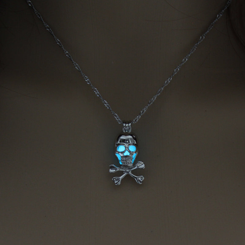 Halloween glow-in-the-dark skull necklace What Else You Got?