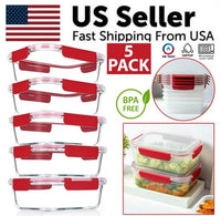 5-Pack Airtight Food Storage Containers – BPA-Free, Stackable & Leak-Proof Meal Prep Set