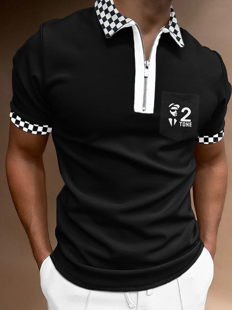 Men's POLO Shirt Striped Printed Short Sleeve T-Shirt Lapel Shirt What Else You Got?