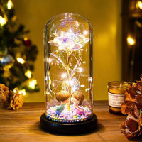 Romantic Eternal Rose LED Light Foil Flower Night Lamp - Christian Valentine Gift Decor