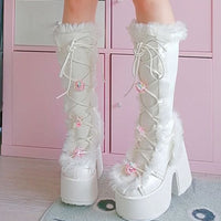 Elegant Women's Thick Heel Fur Boots - Stylish & Comfortable for Every Occasion