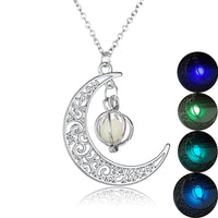 Glowing Moon Charm Necklace – Natural Healing Stone Pendant for Women with Luminous Light