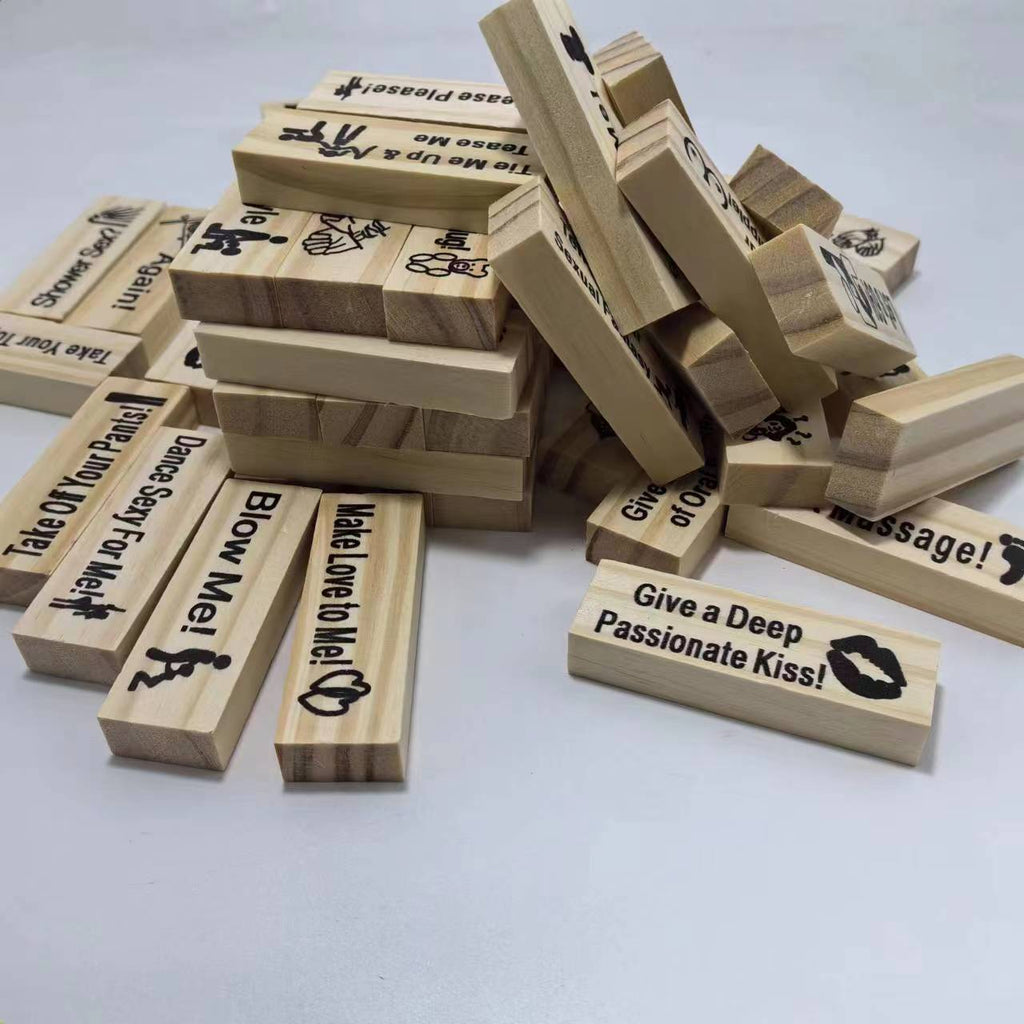 Couple Game Night Intimacy Block Tower Jenga Game Valentine Tumbling Tower Stacking Blocks Game Party Interactive Games 18 What Else You Got?