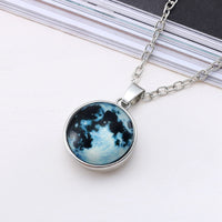 Glow-in-the-Dark Galaxy Planet Necklace – 18 mm Glass Pendant