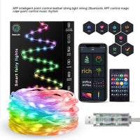 Voice-Activated LED Light String - Smart Bluetooth APP Control for Home Decor
