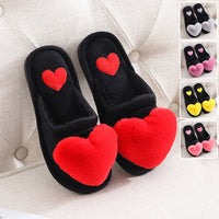 Fluffy Love Heart Slippers – Cozy Cartoon Valentine's Day Home Shoes for Women