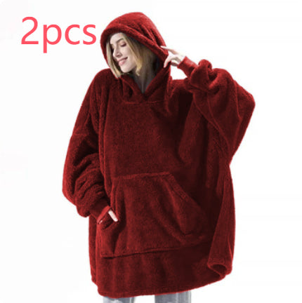 Oversized Wearable Blanket Hoodie – Double-Sided Fleece Sweatshirt with Big Pocket What Else You Got?