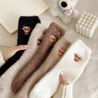 Cozy Fleece-Lined Women's Socks - Warm, Thick & Perfect for Autumn & Winter - One Size Fits Most