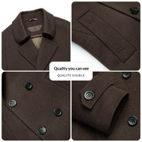Heavenly Warmth: Premium Double-Faced Wool Coat with Detachable Goose Down Lining – Winter Overcoat for Men & Women