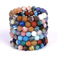 Solar System Planet Bracelet – Natural Stone Chakra Bead Jewelry for Everyday Wear