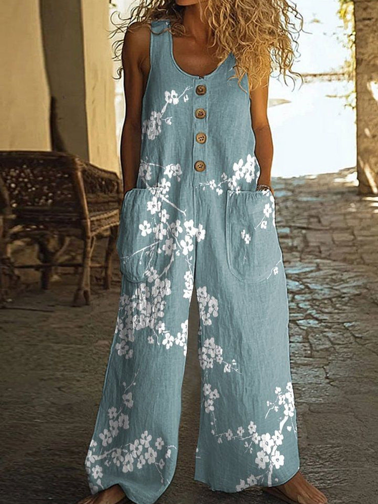 Womens Sleeveless Loose Pocketed Jumpsuit What Else You Got?