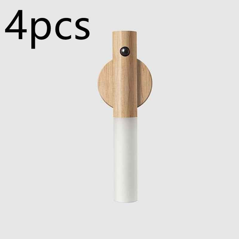 LumiGlow™ Magnetic Motion Sensor Night Light – USB Rechargeable Wooden LED Wall Lamp