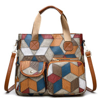 Vintage Biker Crossbody Bag – Washed PU Leather Tote with Dual Pockets