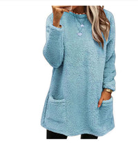Women’s Fleece Pullover Hoodie – Plush Warm Polyester Top with Pockets S–3XL