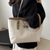 Plush Furry Bucket Bag – Soft Cotton Shoulder Tote for Everyday Style