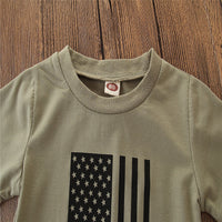 Patriotic Kids' Suit - Independence Day Camo Outfit for Little Patriots (Summer Cotton Set)